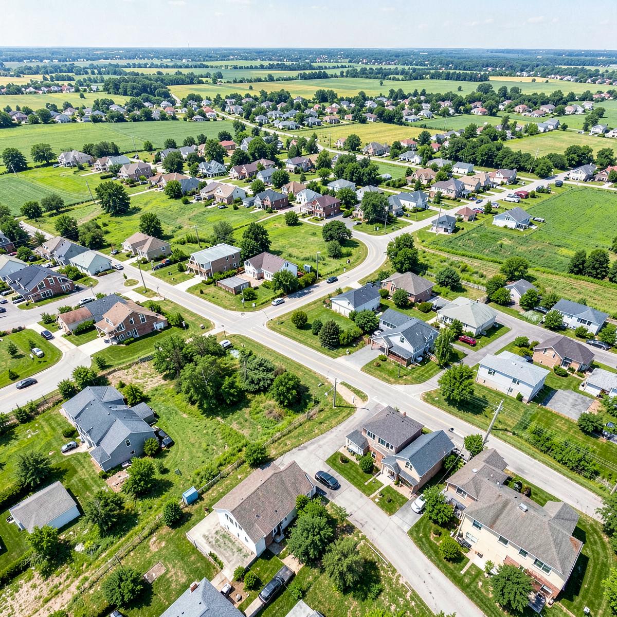 Aerial view representing a growing Iowa community